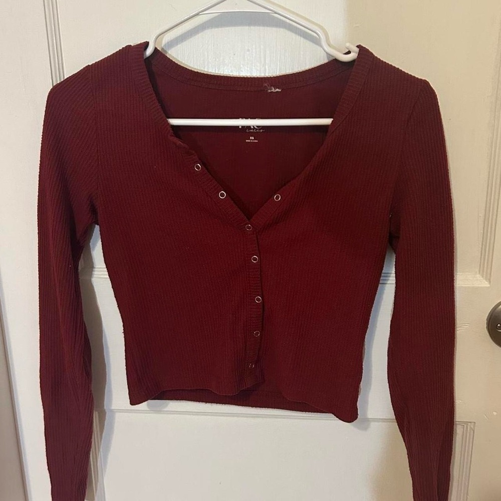 PacSun Deep Red Button-Down Shirt